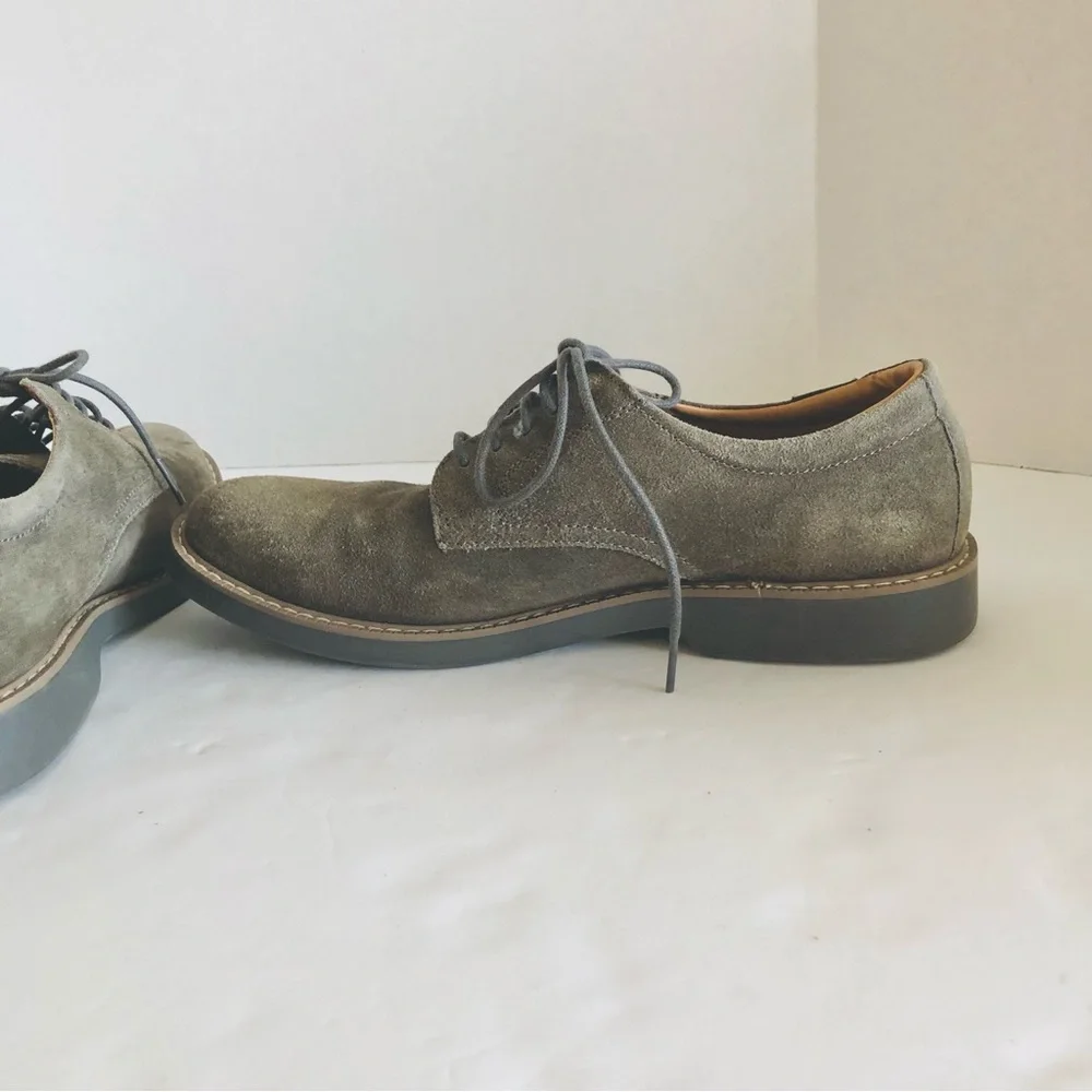 G.H. Bass & Co. Pasadena Grey Suede Derby Shoes Leather Upper Mens Size 7.5M
